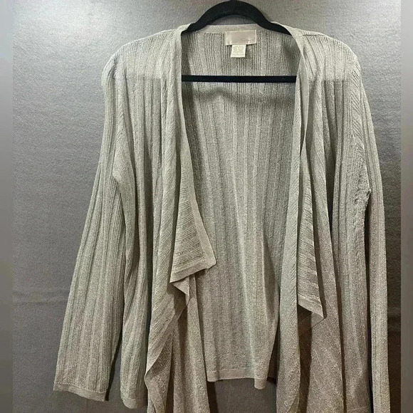 SPIEGEL Silver Cardigan Shawl  Sweater. Sz: L - Picture 1 of 5